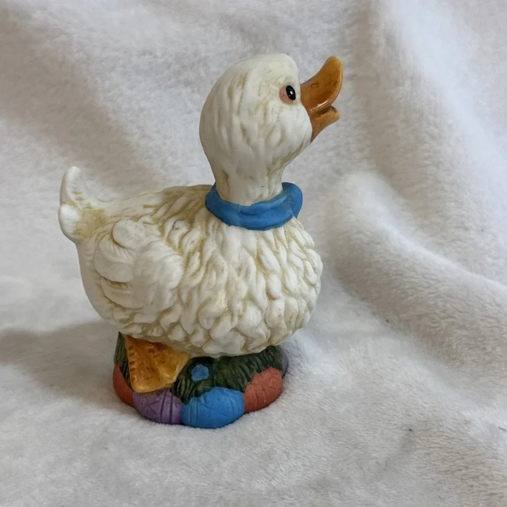 Vintage‎ Pair Ceramic Duck Figurines Spring Pastel Decor Display Collectible